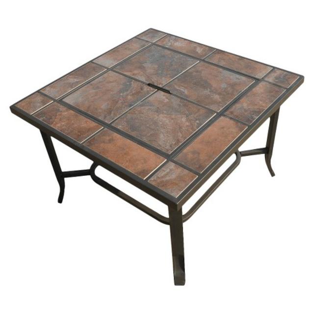 leisurelife™ 30", 3 in 1, Square Ceramic Tile, Coffee Table, Fire Pit and Side Table