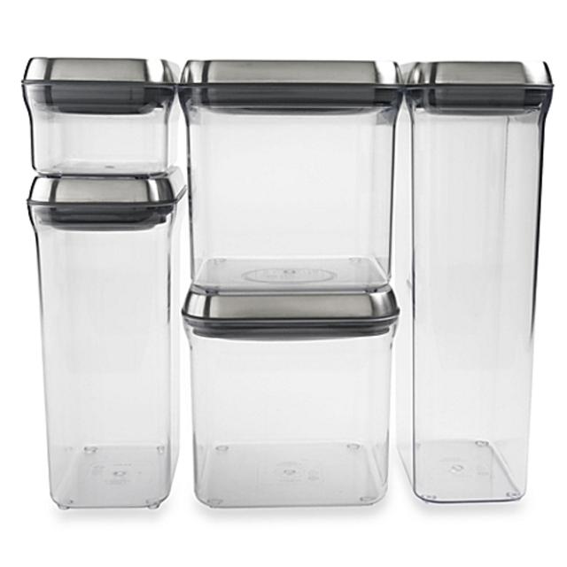 OXO SteeL® POP 5-Piece Stainless Steel Food Storage Container Set