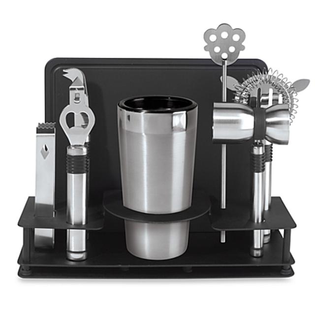 Oggi™ 10-Piece Professional Stainless Steel Bar Tool Set with Stand and Cutting Board