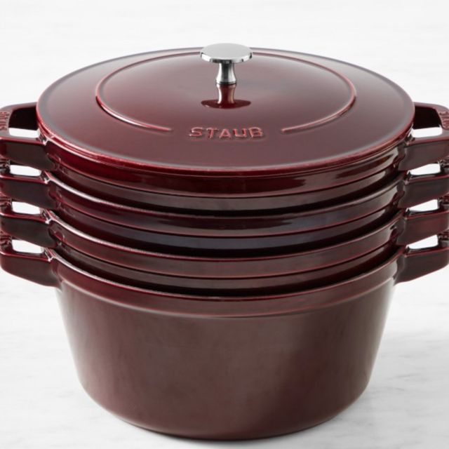 Staub Enameled Cast Iron Stackable 5-Piece Cookware Set