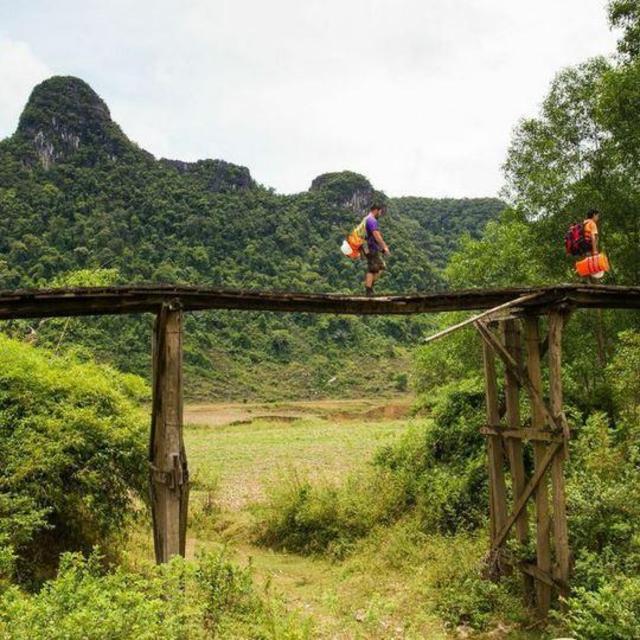 Trek from the caves across rivers and two beers!