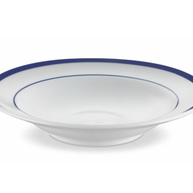 Brasserie Blue-Banded Porcelain Soup Bowls