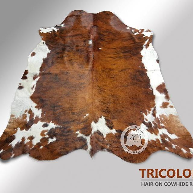 Brindle Tricolor Cowhide Rug XL 6ft x 8ft 180cm x 240cm - Top Quality from LUXURY COWHIDES