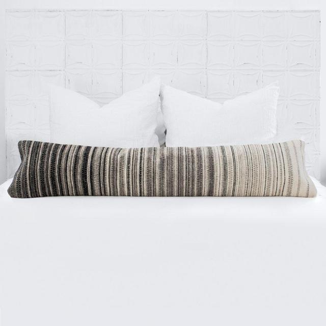 Black and White Lumbar Pillow | Striped Pattern   – The Citizenry