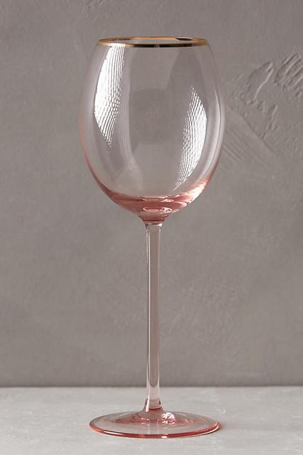 Gilded Rim White Wine Glass