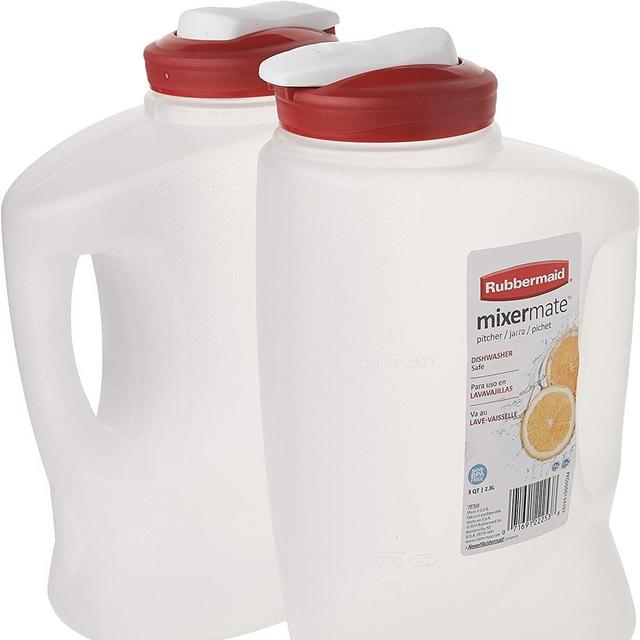 Rubbermaid 1776501 3-Qt. Seal N' Saver Pitcher/Bottle (Pack of 2), 2 pack, Red