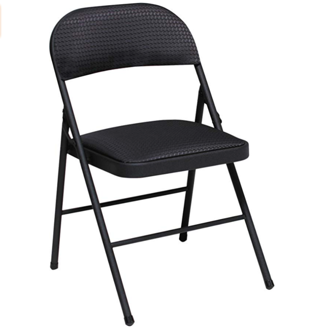 COSCO Fabric Folding Chair, Black (4 Pack)