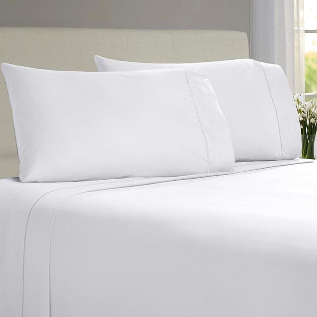 Linenwalas Ultimate Luxury Bamboo Sheets - 4-Piece Bed Sheet Set - Softest Bedsheets and Pillow Cases - Sateen Finish - King Size - White