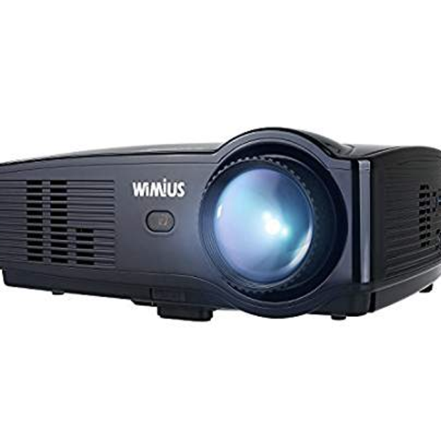 Projector, WIMIUS T4 3500 Lumens Video Projector Support 1080P 200" Display HDMI VGA AV USB Compatible with Amazon Fire TV stick TV Laptop iPhone Android Phone XBOX with Low Fan Noise-Black