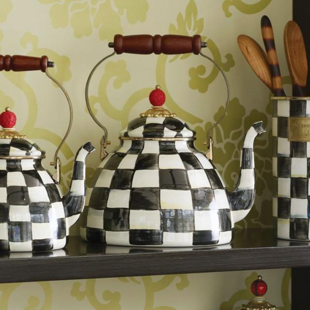 Courtly Check Enamel Tea Kettle - 3 Quart