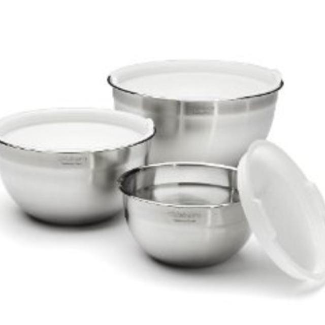 Cuisinart Stainless Steel Mixing Bowls with Lids, Set of 3