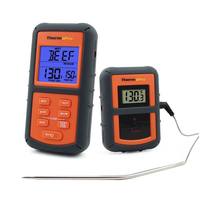 ThermoPro TP07 Remote Wireless Digital Kitchen Cooking Food Meat Thermometer with Timer for BBQ Smoker Grill Oven, 300 Feet Range