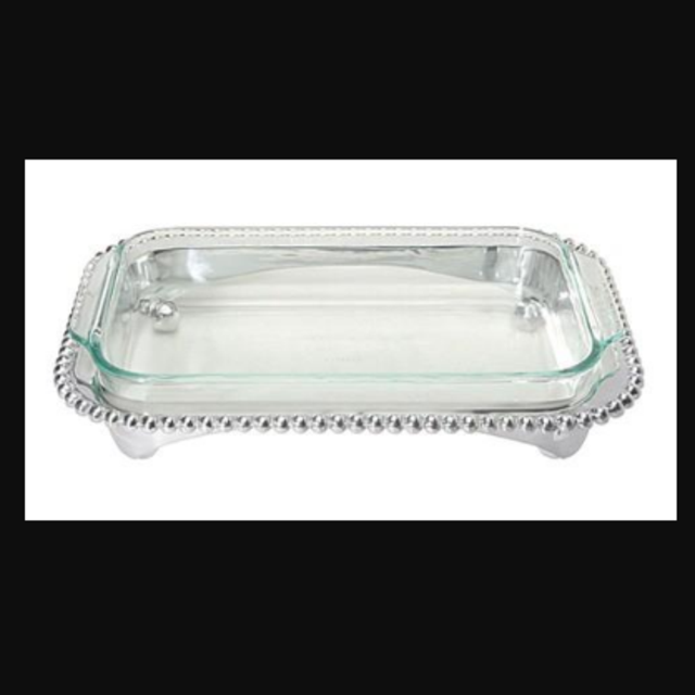 Mariposa Serving Trays And More String Of Pearls Pearled Oblong Casserole Caddy