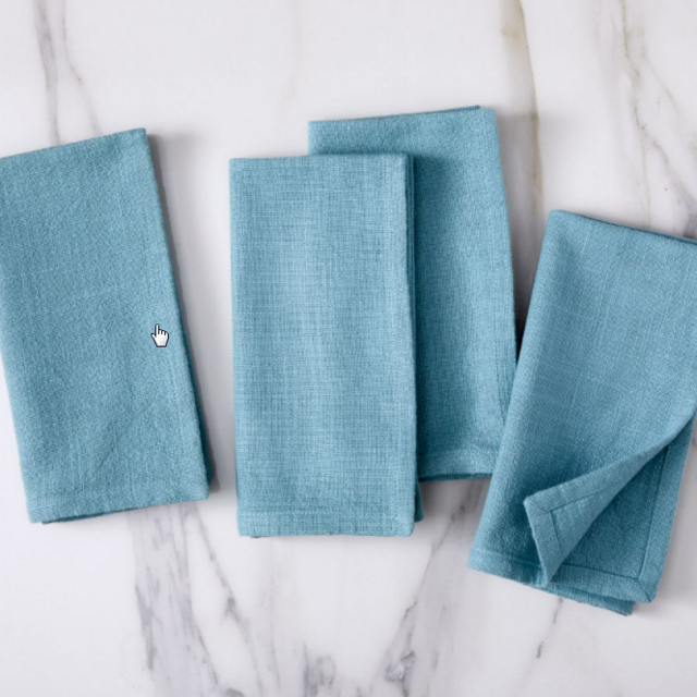 Textured Cotton Napkins, Set of 8, Blue