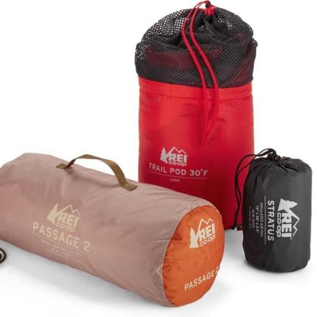 REI Co-op Backpacking Bundle: tent, pad, sleeping bag