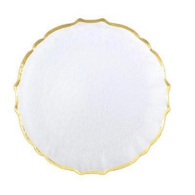 Vietri Baroque Clear Glass Service Plate