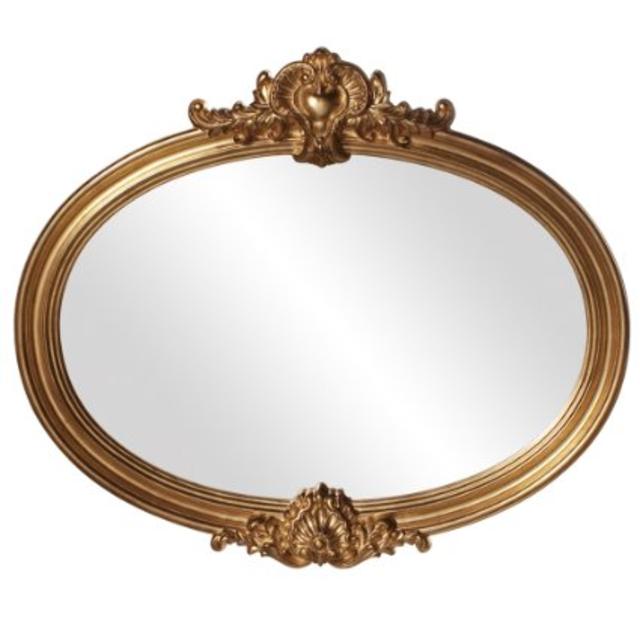 Howard Elliott Collection 56005 Piedmont Oval Mirror, 34-Inch by 40-Inch, Antique Gold Leaf
