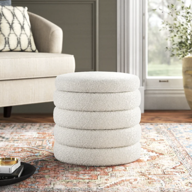 Helene 19" Wide Round Storage Ottoman