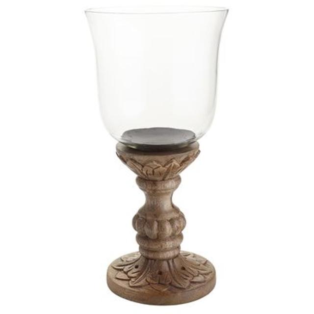 Charleston Stemmed Wood Candleholder