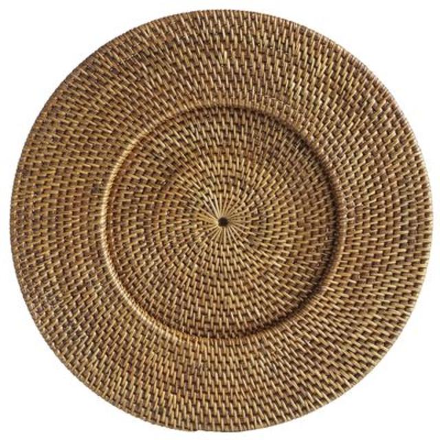Round Rattan Charger - Brown