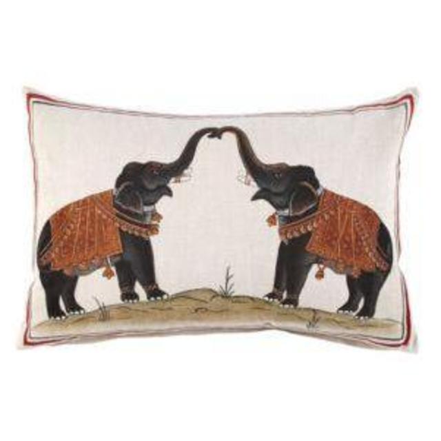 John Robshaw Two Elephants Pillow