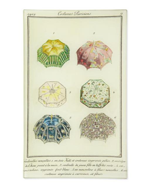John Derian Costumes Parisiens Umbrella-Print Jewelry Plate