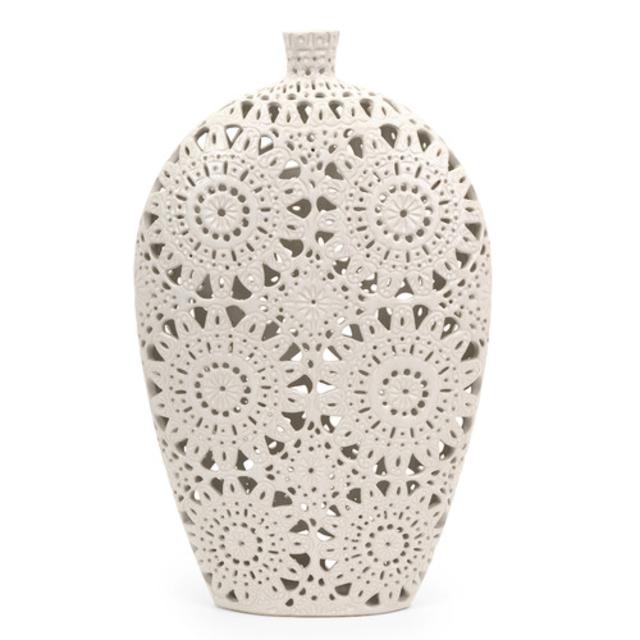 IMAX Lacey Floral Pierced Vase