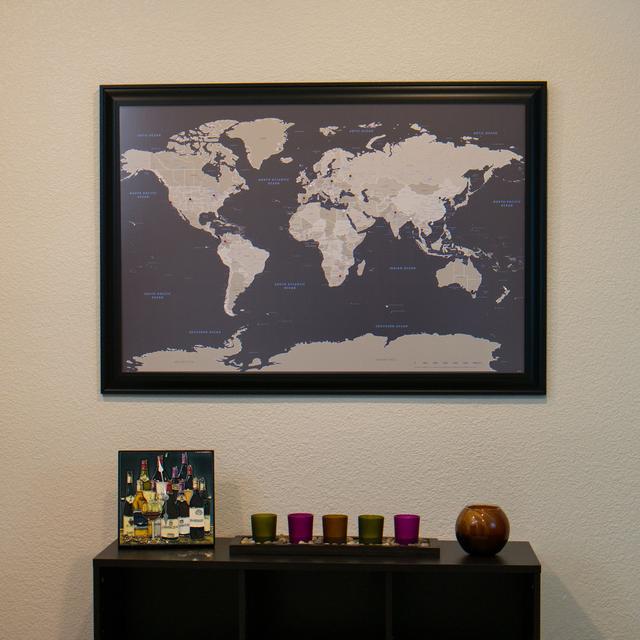 Earth Tone World Travel Map
