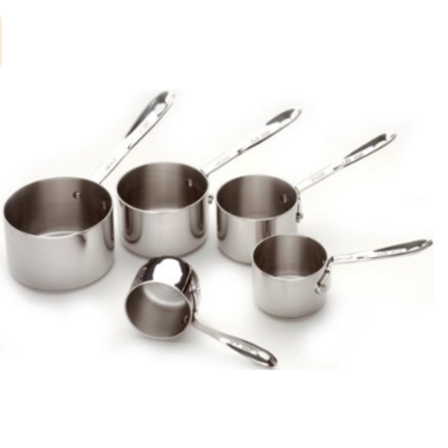 All-Clad 59917 Stainless Steel Measuring Cups Cookware Set, 5-Piece, Silver
