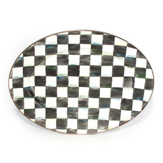 MacKenzie-Childs Courtly Check Enamel Oval Platter - Medium