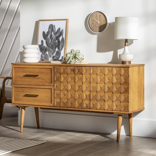 Roisin 58'' Wide 2 Drawer Solid Wood Sideboard - Caramel