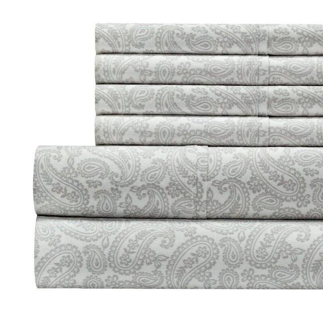 Yateley 400 Thread Count Paisley Egyptian Quality Cotton Sateen Sheet Set - Queen