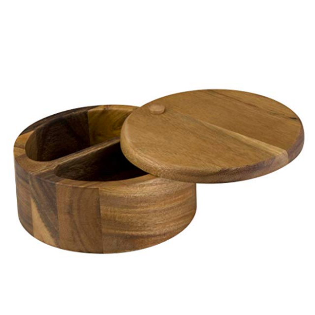 Paula Deen Signature Pantryware Wooden Round 2-Compartment Salt Box