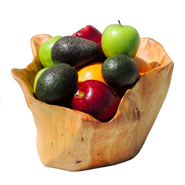 WELLAND Handmade Storage Natural Root Wooden Salad/Fruit Bowl