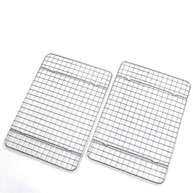 Checkered Chef Cooling Racks For Baking - Quarter Size - Stainless Steel Set of 2 - Oven Safe Wire Racks