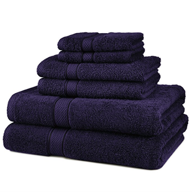 Pinzon Blended Egyptian Cotton 6-Piece Towel Set, Navy