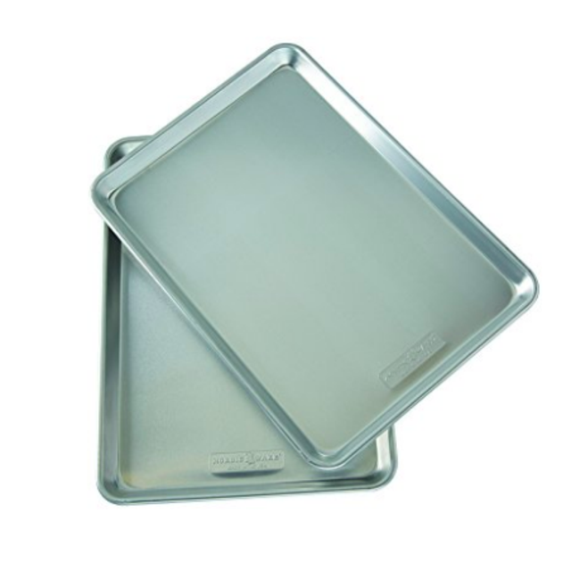 Nordic Ware Natural Aluminum Commercial Baker's Half Sheet (2 Pack), Silver