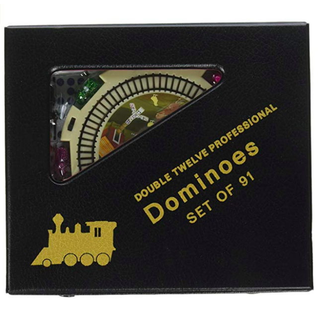 91 Piece Ceramic Domino Set (Mexican Train)