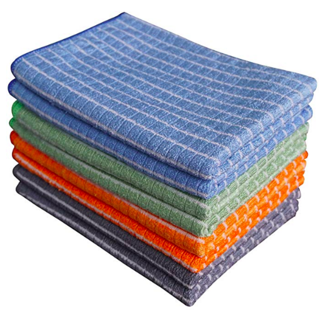 Gryeer Bamboo and Microfiber Kitchen Towels - 8 Pack