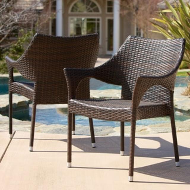 Cliff Outdoor Wicker Chairs (Set of 2)