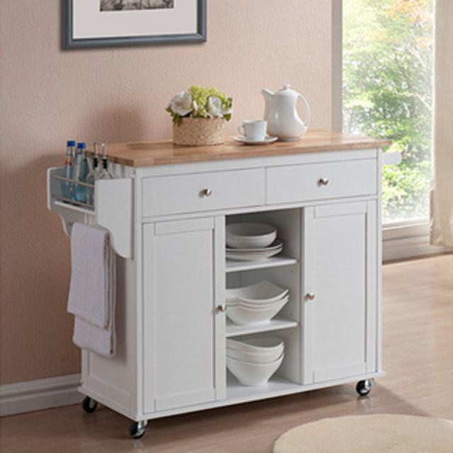 Meryland White Modern Kitchen Island Cart