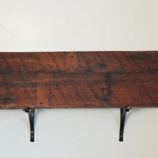 Reclaimed, Wood Shelf, Pine, 36" x 10" x 1", with Brackets, Books, Dishes ...