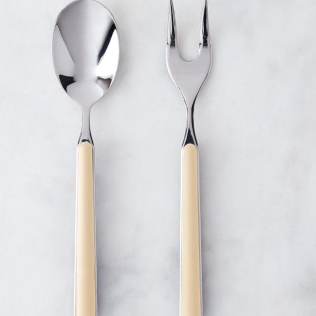 Italian Serveware, Simple Servers Set of 2 (Color: Vanilla)