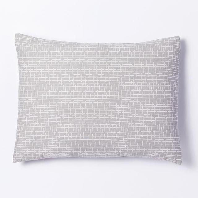 Mid-Century Organic Crosshatch Jacquard Shams- Platinum