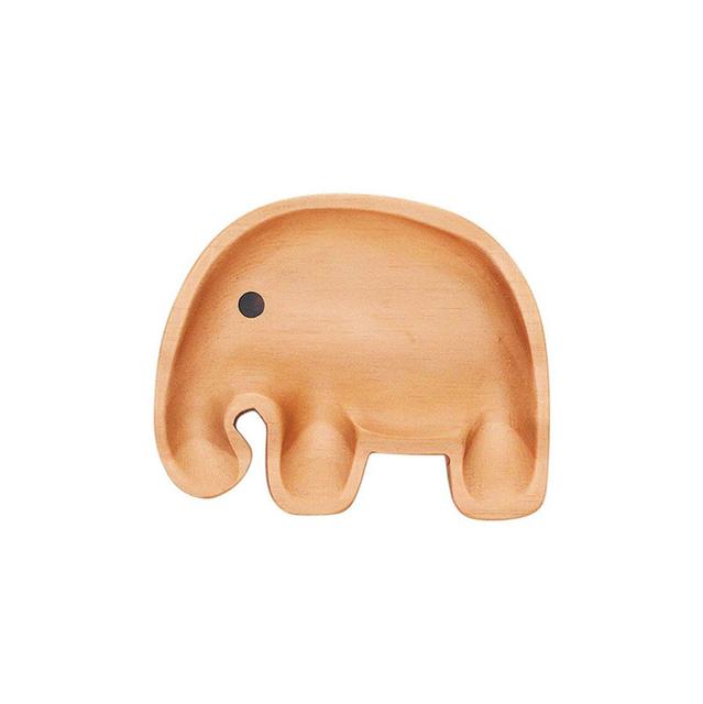 Petits et Maman Kids Small Wood Plate - Elephant Jr
