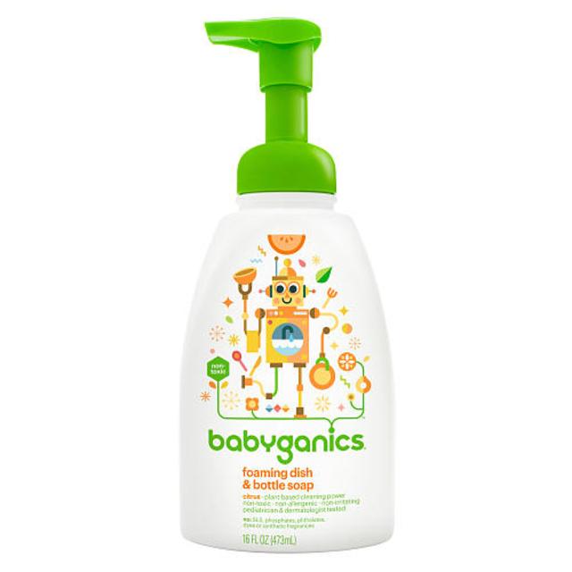 Babyganics Foaming Dish and Baby Bottle Soap- Citrus- 16 Ounce Pump Bottle