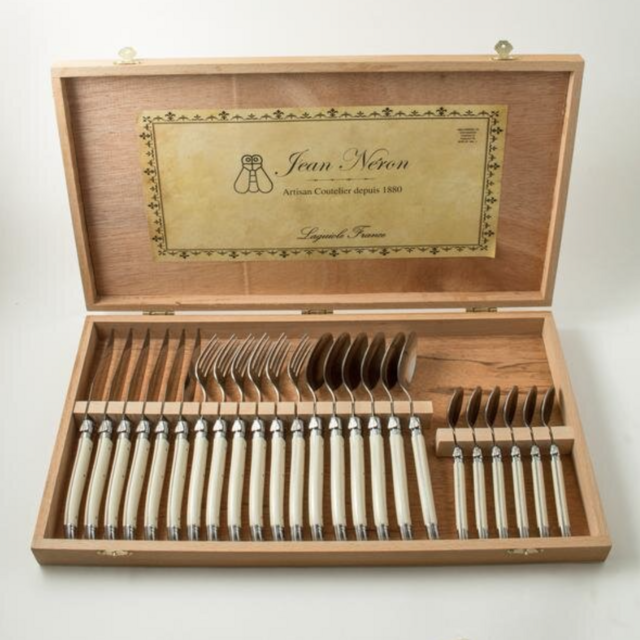 Flatware, Laguiole Ivory Platine, from Kiss That Frog