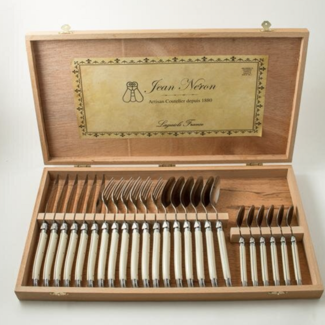 Flatware, Laguiole Ivory Platine, from Kiss That Frog
