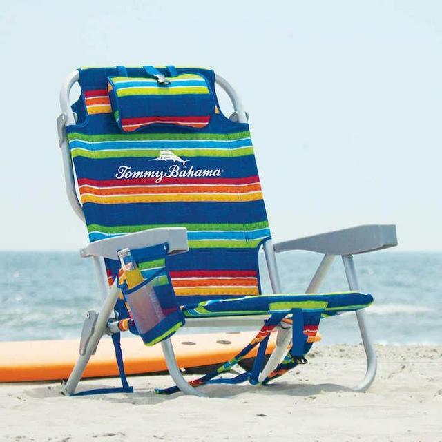 Tommy Bahama 5-Position Classic Lay Flat Folding Backpack Beach Chair
