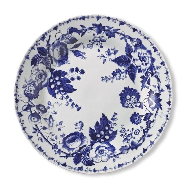 French Blue Bouquet Dinner Plates, Set of 4